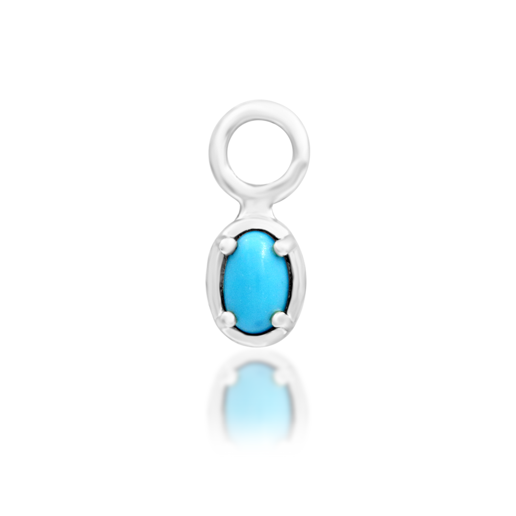 "Micah" - 14K Gold Turquoise Teardrop Charm (for hoops) by Junipurr Jewelry