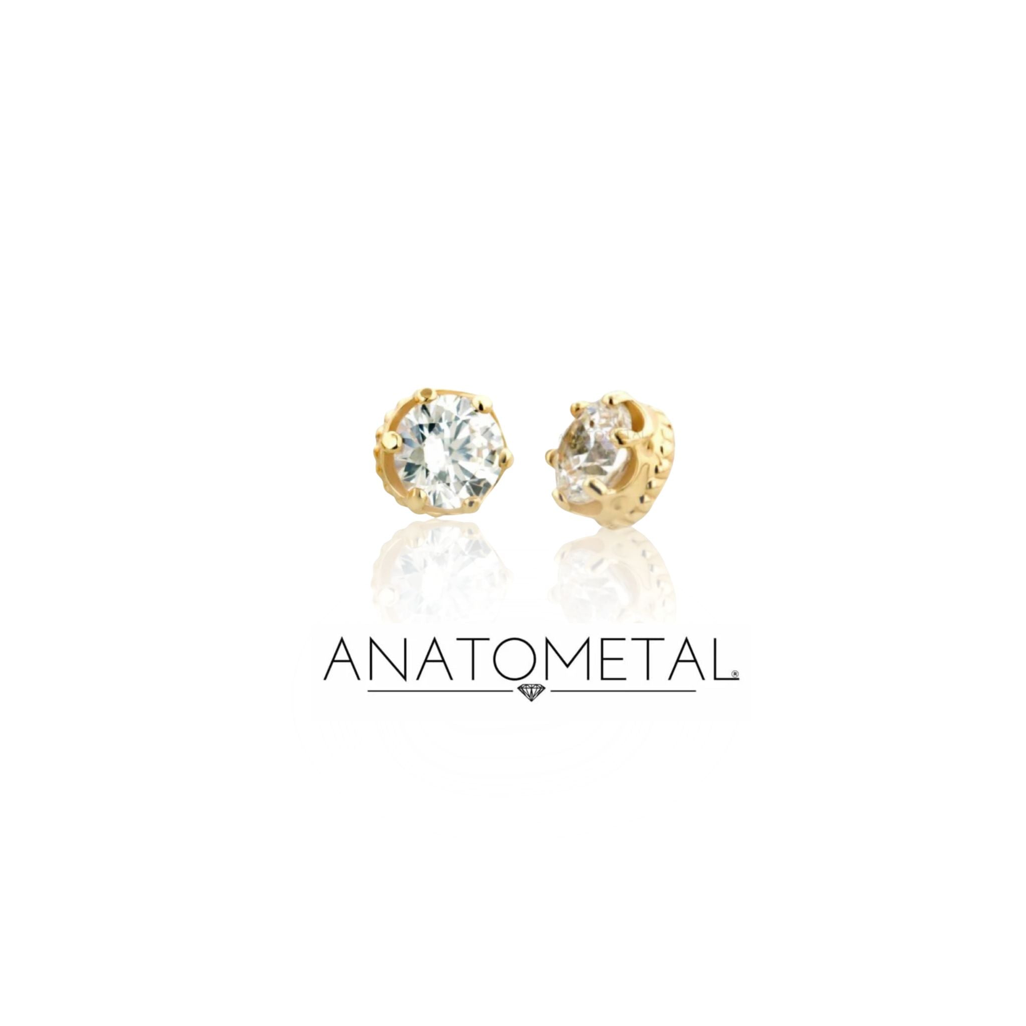 IN STOCK | Anatometal "Queen" Crown-Set Brilliant Cut Cubic Zirconia - Threadless