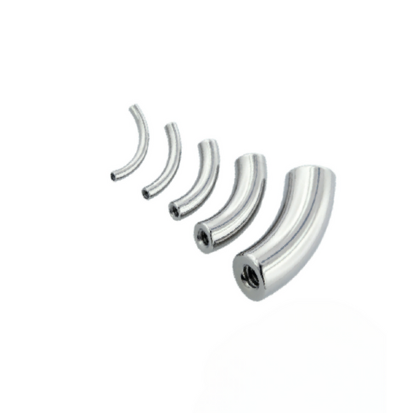 Large Gauge (2mm+) Internally Threaded Curved Barbell Post | INDUSTRIAL STRENGTH