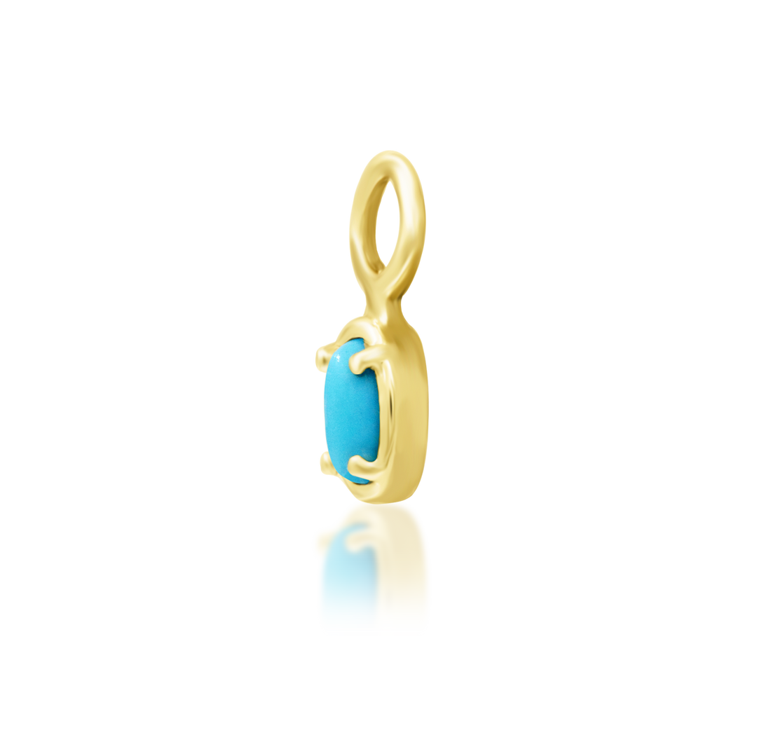 "Micah" - 14K Gold Turquoise Teardrop Charm (for hoops) by Junipurr Jewelry