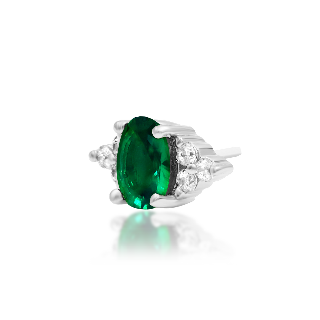 Harial - Emerald Green Threadless End | Junipurr Jewelry