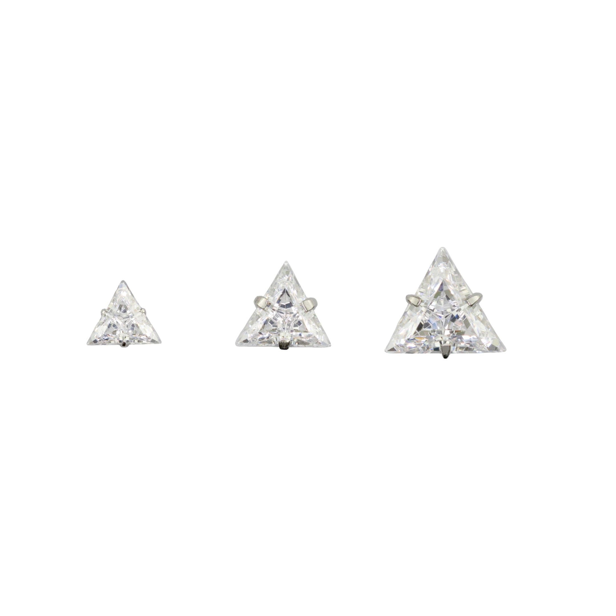 IN STOCK | Triangle Cut Cubic Zirconia Threadless End | Canasteel