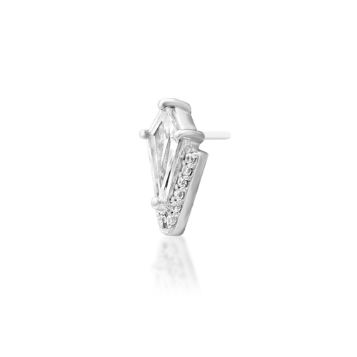 Acantha | 14K Kite-Cut & Pavé End & Titanium Threadless Labret Post by Junipurr Jewelry