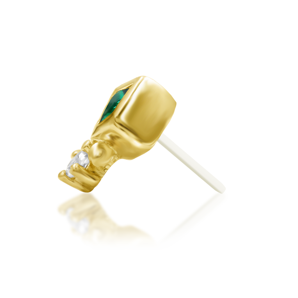 Oran - Emerald Green Threadless End | Junipurr Jewelry