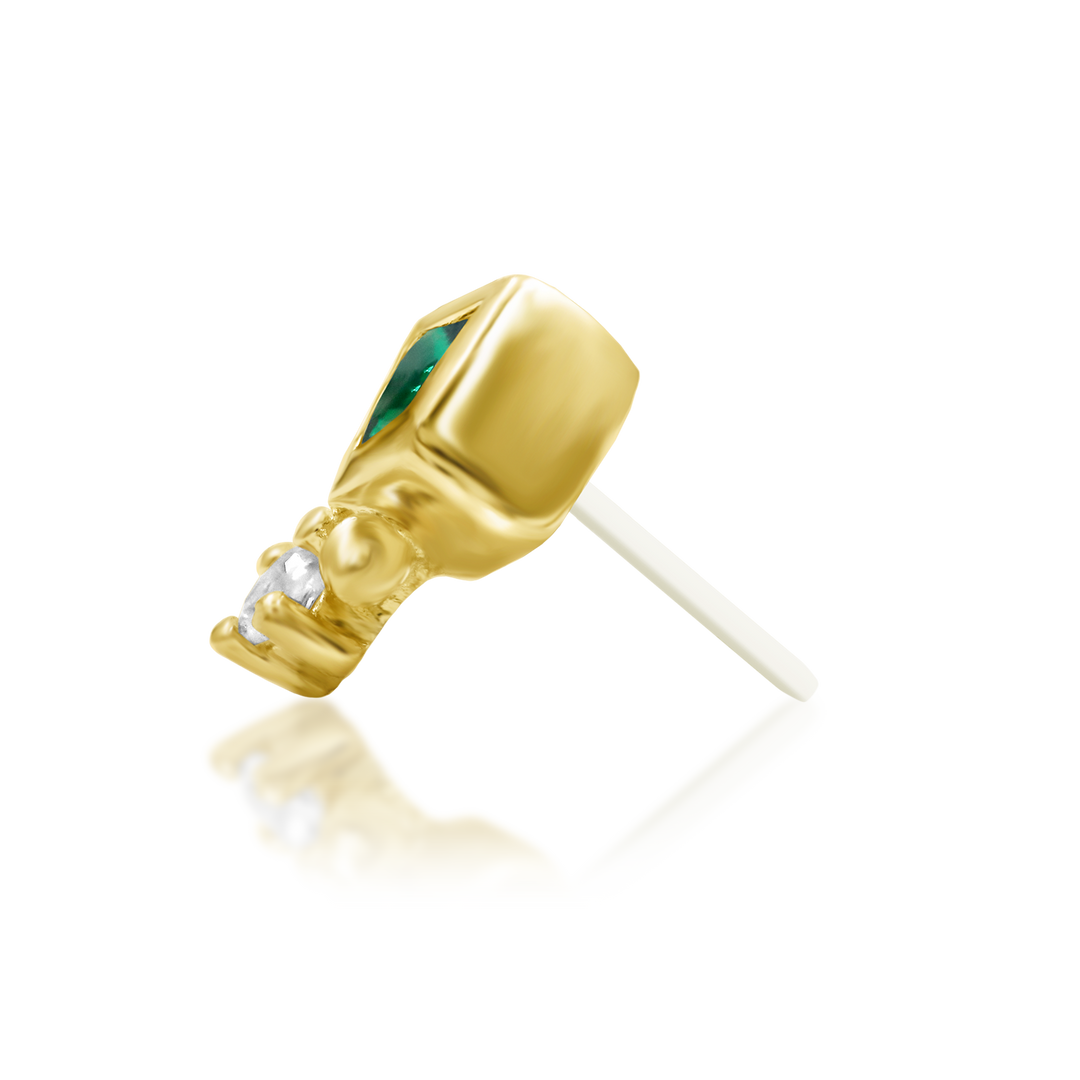 Oran - Emerald Green Threadless End | Junipurr Jewelry