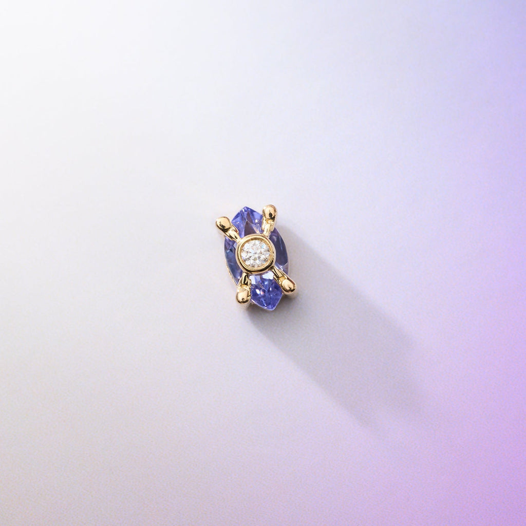 Locked In - Tanzanite & Moissanite Threadless End | Ember Jewelry