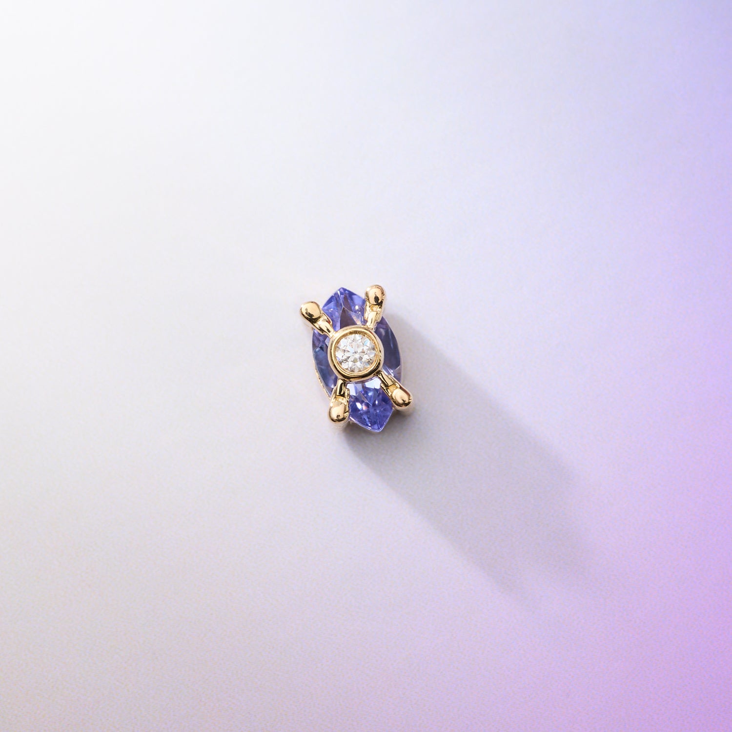 Locked In - Tanzanite & Moissanite Threadless End | Ember Jewelry