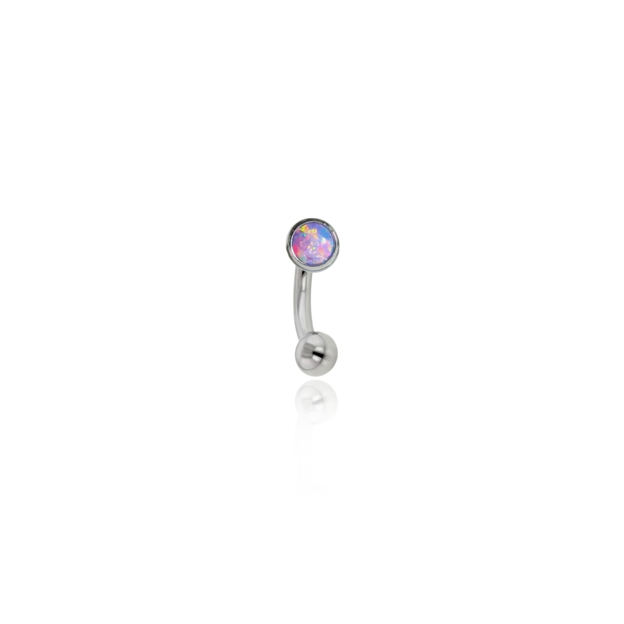 QUICK SHIP | Titanium Cabochon Cut - 14G Internally Threaded Floating Navel Curves