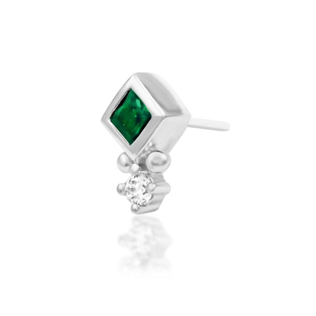 Oran - Emerald Green Threadless End | Junipurr Jewelry