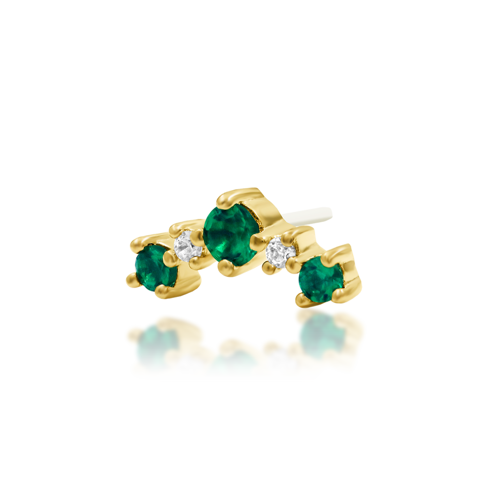 Deaver - Emerald Green Threadless End | Junipurr Jewelry