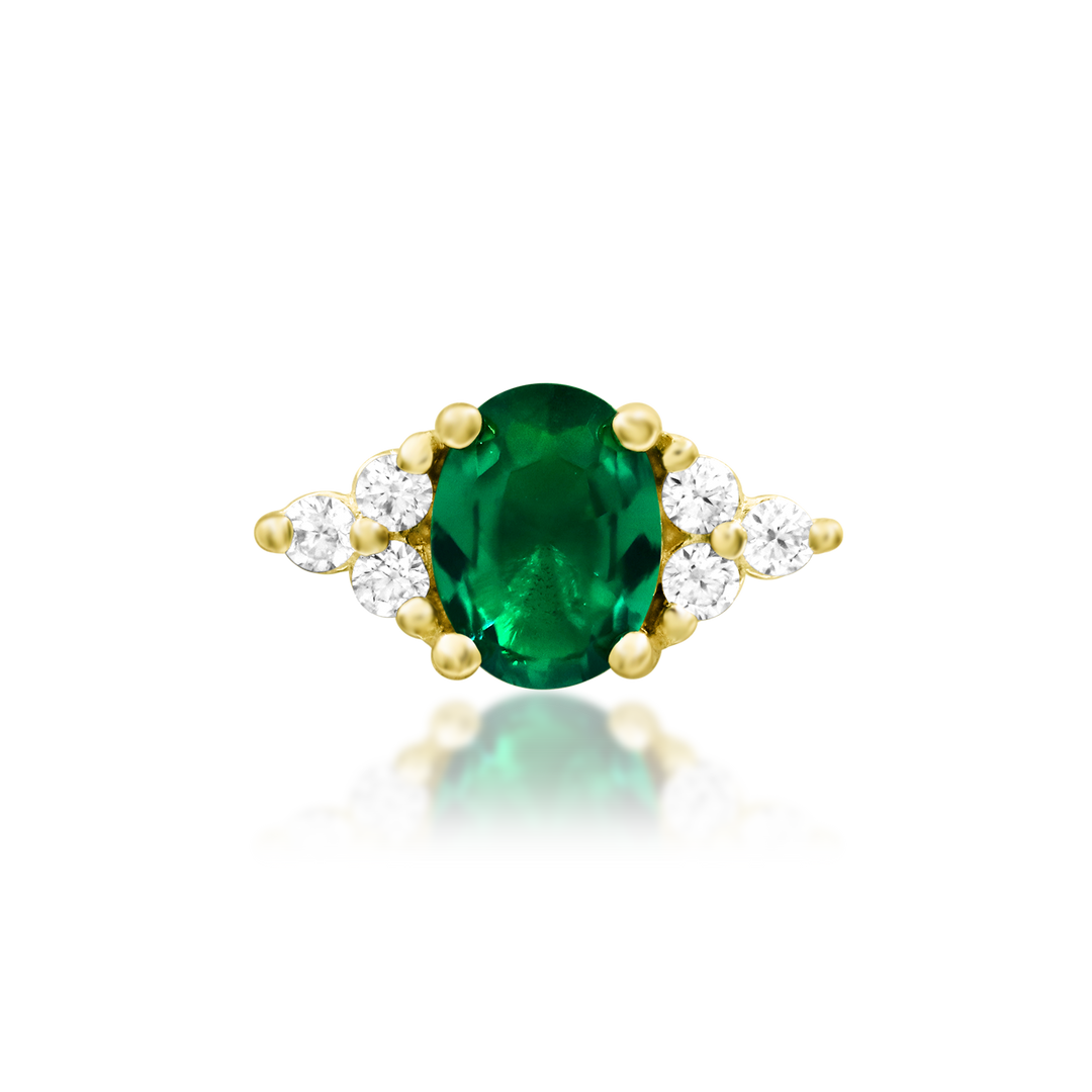 Harial - Emerald Green Threadless End | Junipurr Jewelry