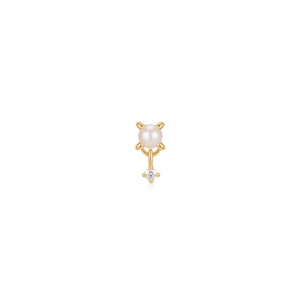 Soft Serve - Freshwater Pearl & Moissanite Threadless End | Ember Jewelry