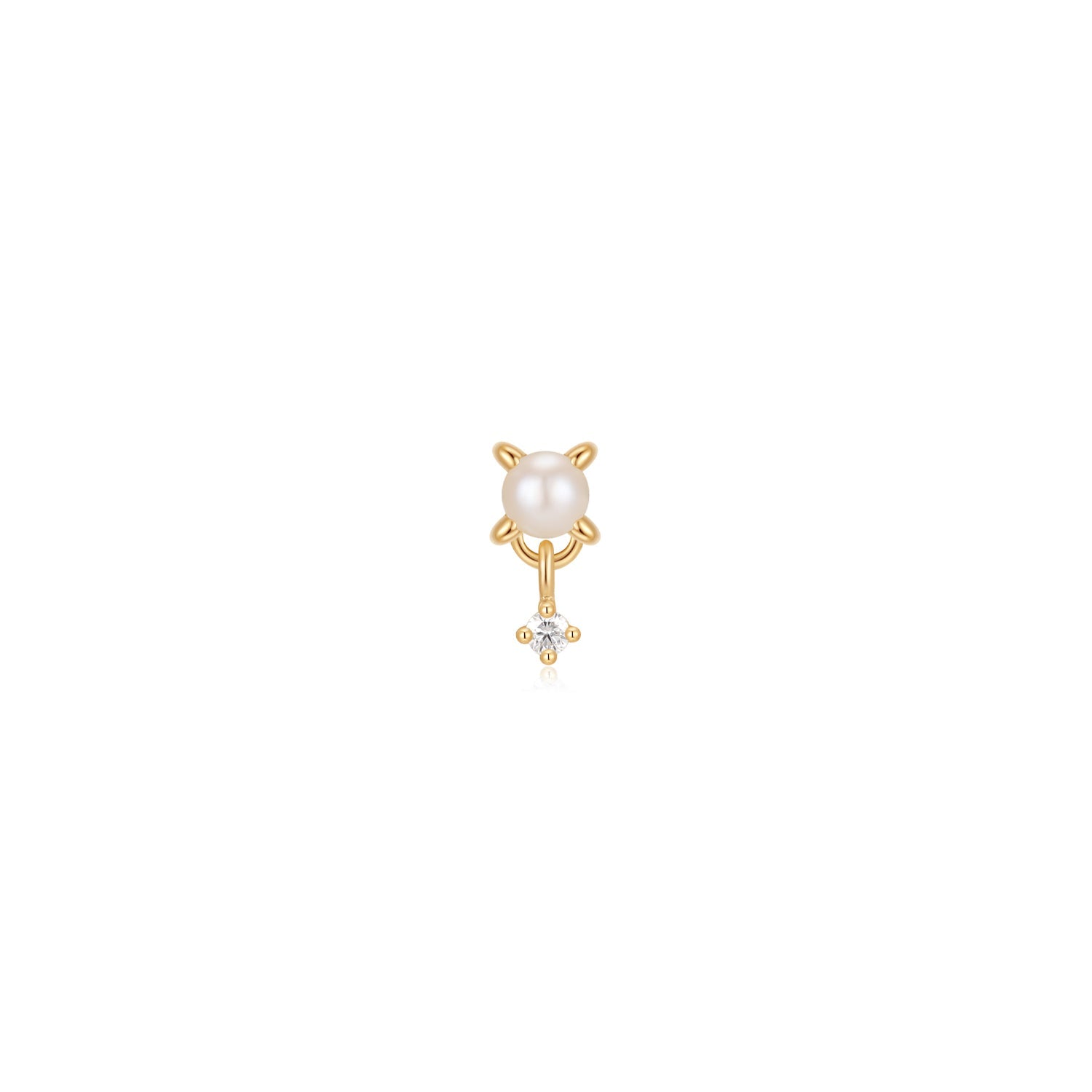 Soft Serve - Freshwater Pearl & Moissanite Threadless End | Ember Jewelry