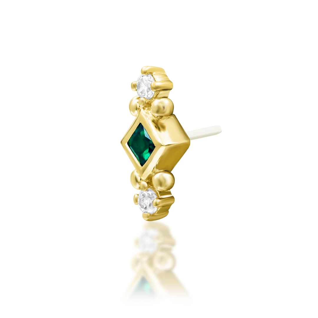 Kadir - Emerald Green Threadless End | Junipurr Jewelry