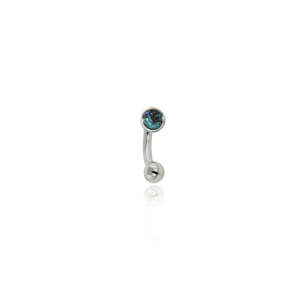 QUICK SHIP | Titanium Cabochon Cut - 14G Internally Threaded Floating Navel Curves
