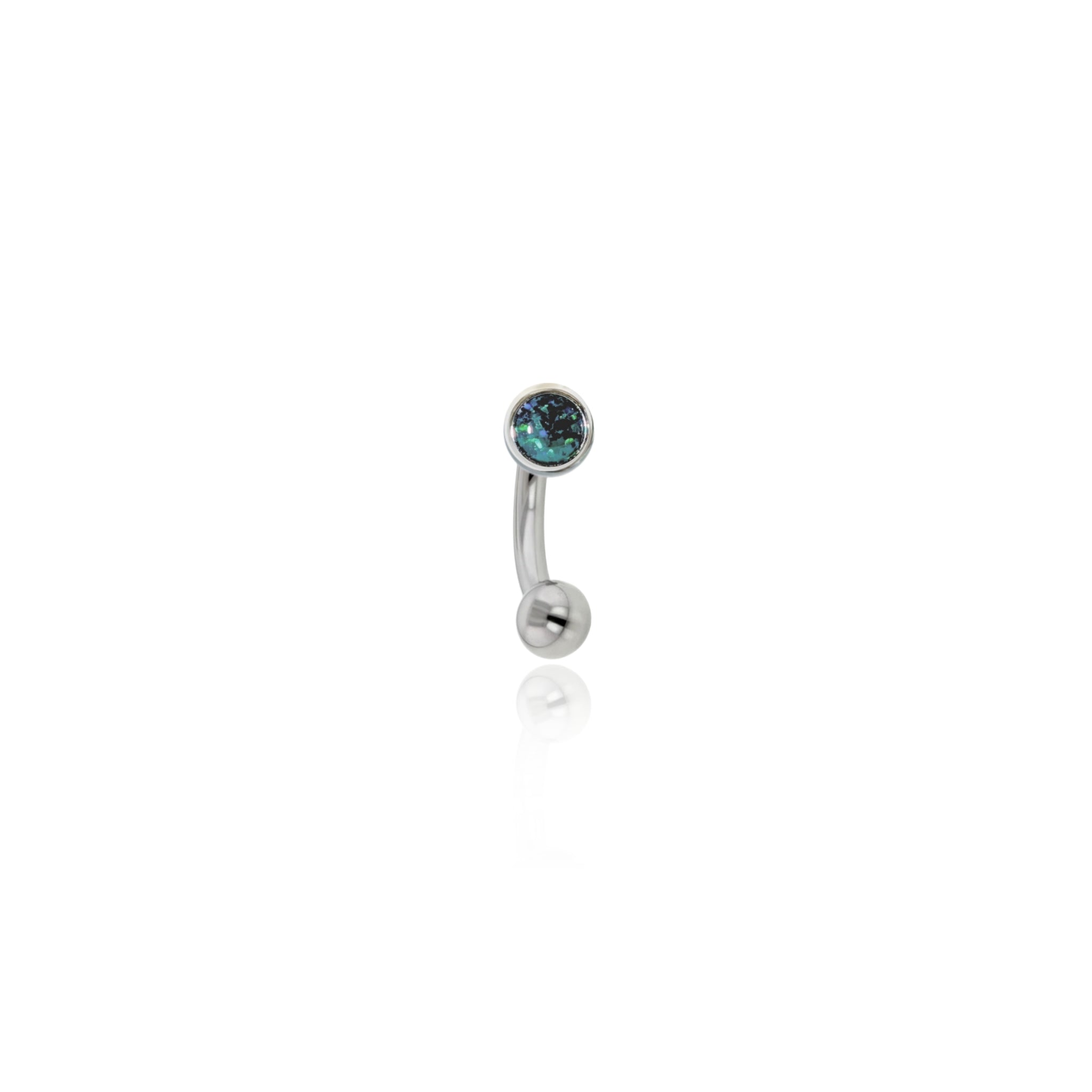 QUICK SHIP | Titanium Cabochon Cut - 14G Internally Threaded Floating Navel Curves