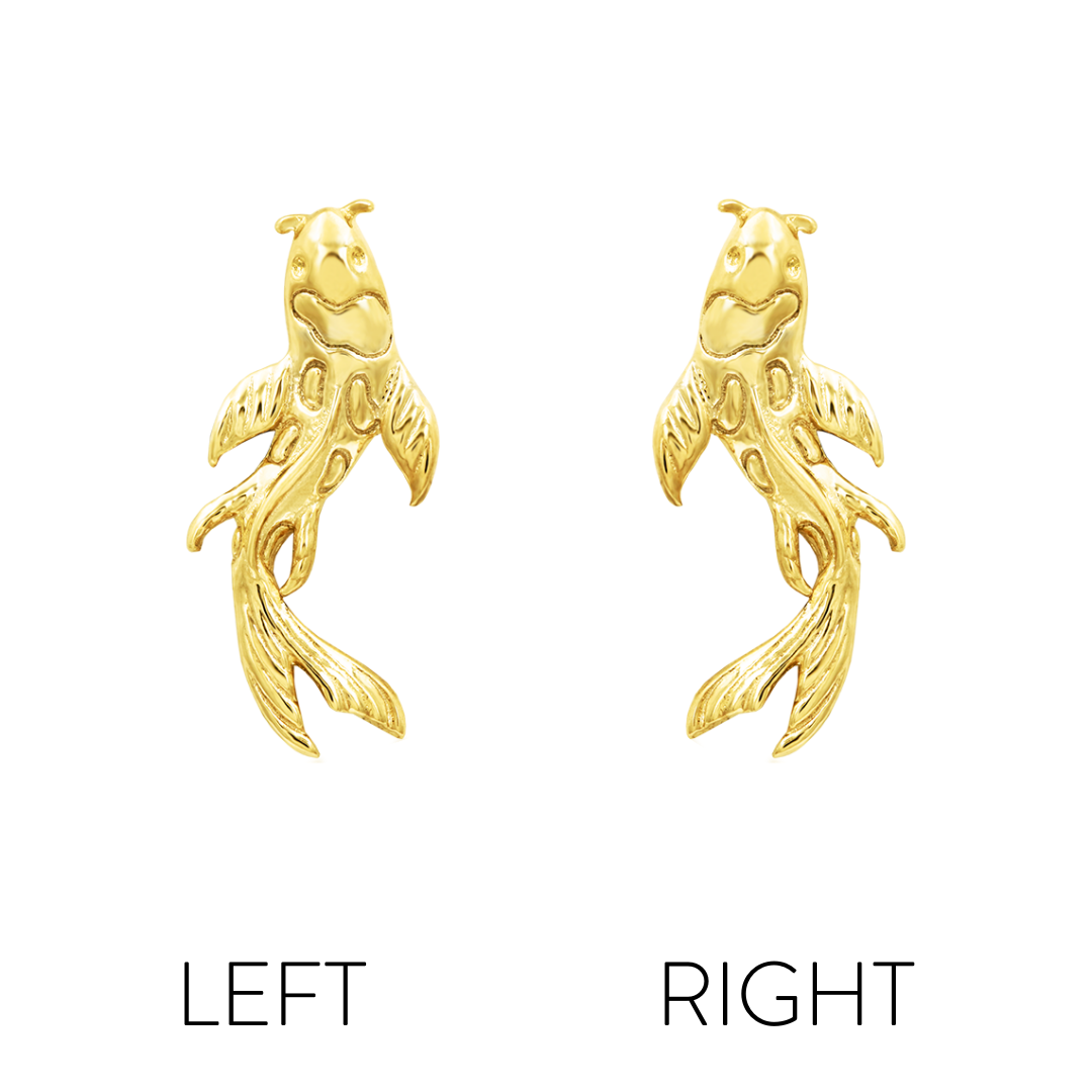 QUICK SHIP | 14K Gold Koi Fish End & Titanium Threadless Labret Post by Junipirr Jewelry
