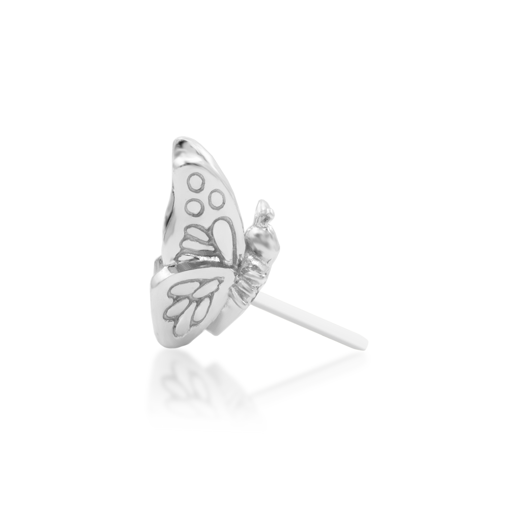 QUICK SHIP | 14K Gold 3D 'Madame' Butterfly Threadless End & Titanium Labret Post by Junipirr Jewelry
