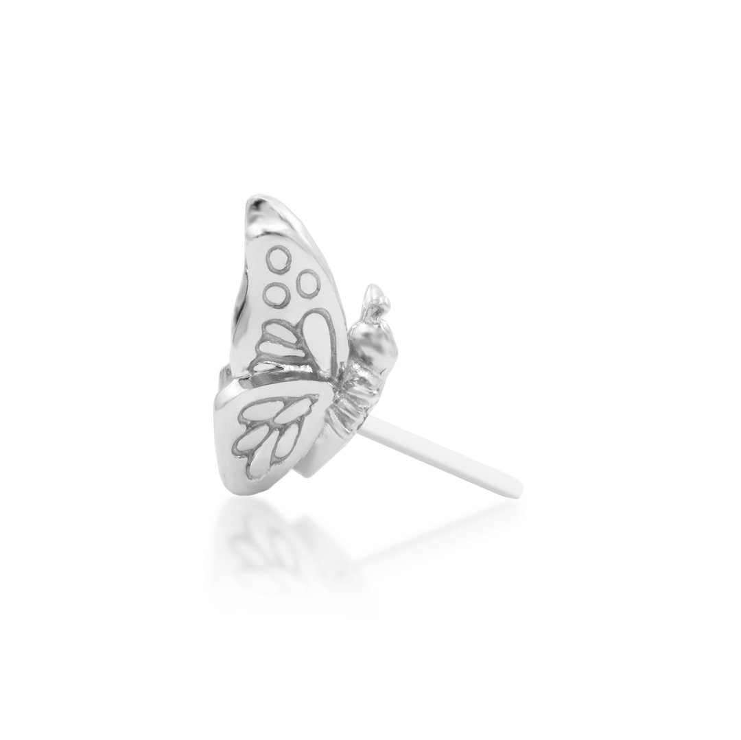 QUICK SHIP | 14K Gold 3D 'Madame' Butterfly Threadless End & Titanium Labret Post by Junipirr Jewelry