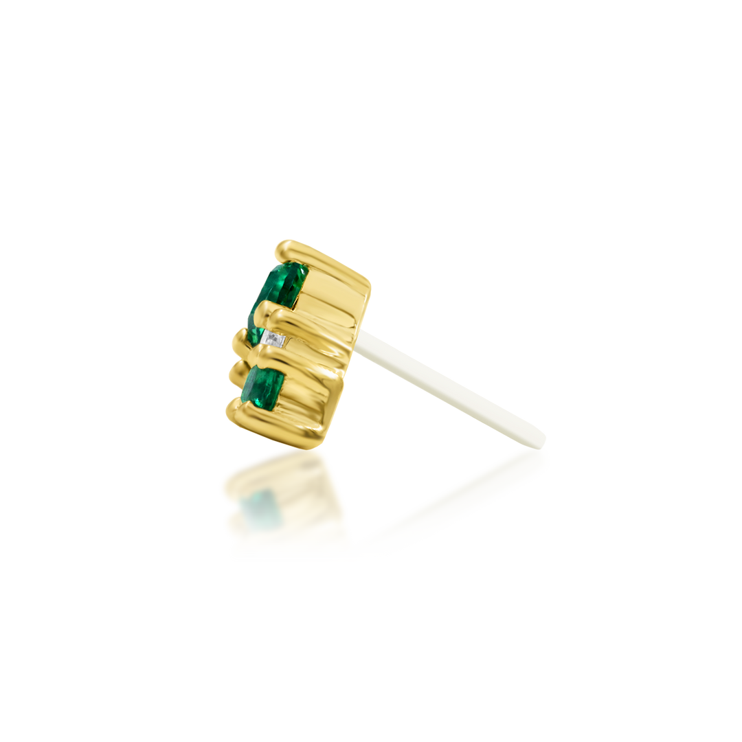 Deaver - Emerald Green Threadless End | Junipurr Jewelry