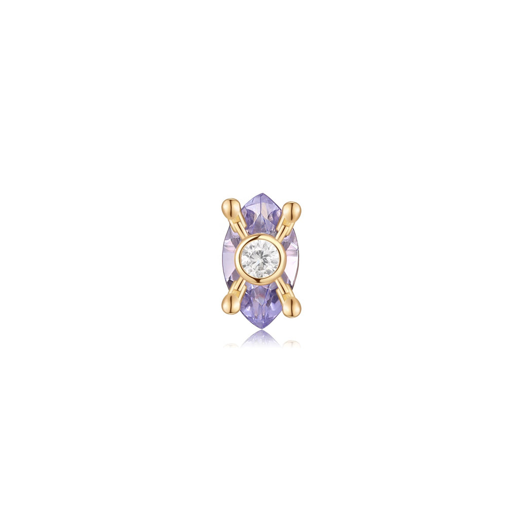 Locked In - Tanzanite & Moissanite Threadless End | Ember Jewelry