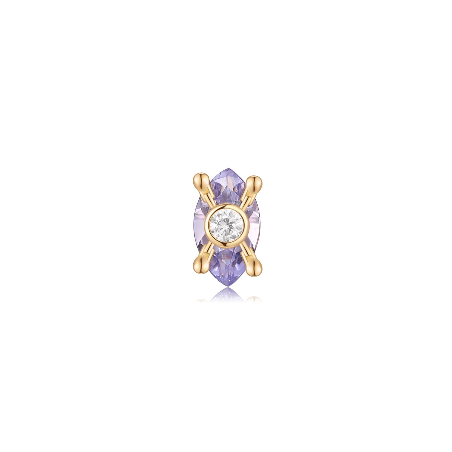 Locked In - Tanzanite & Moissanite Threadless End | Ember Jewelry