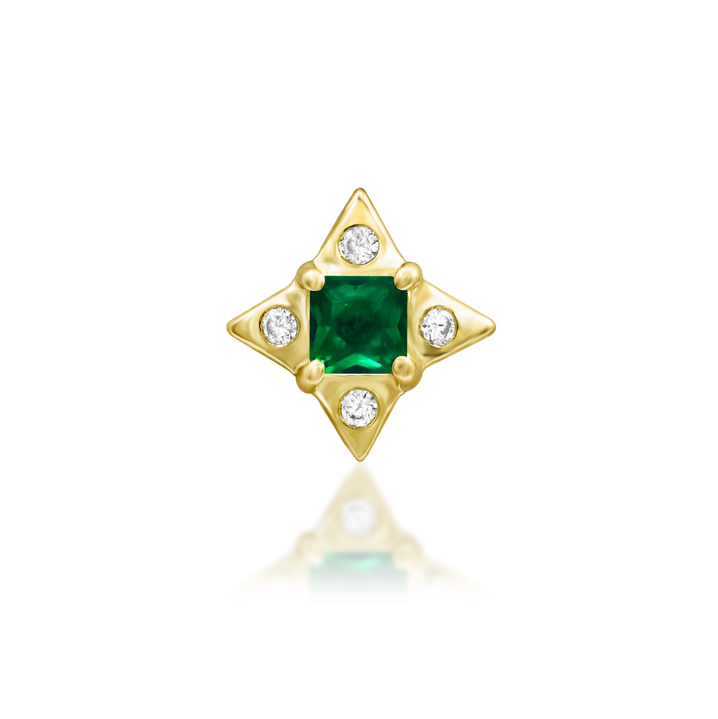 Kingsley - Emerald Green Threadless End | Junipurr Jewelry
