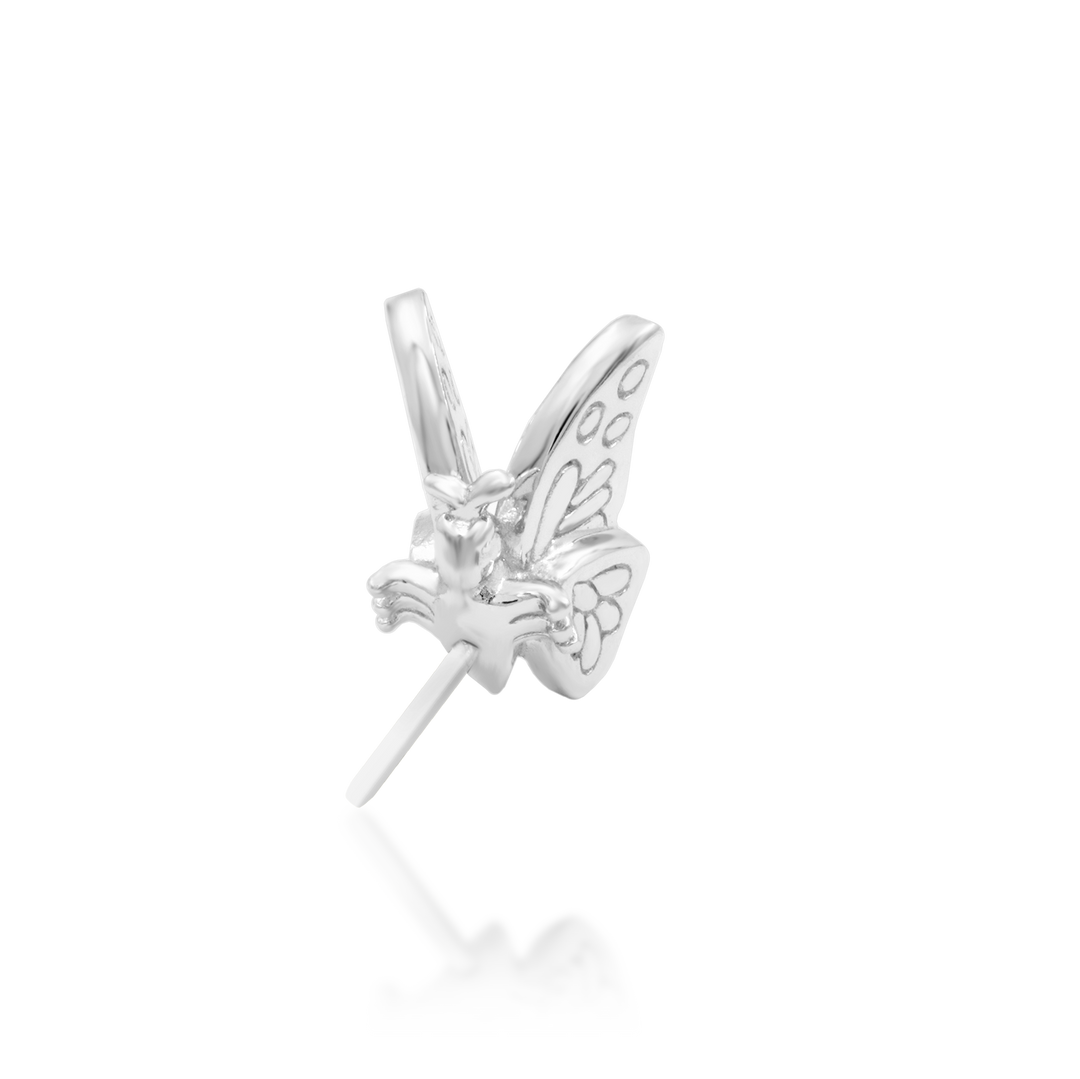 QUICK SHIP | 14K Gold 3D 'Madame' Butterfly Threadless End & Titanium Labret Post by Junipirr Jewelry