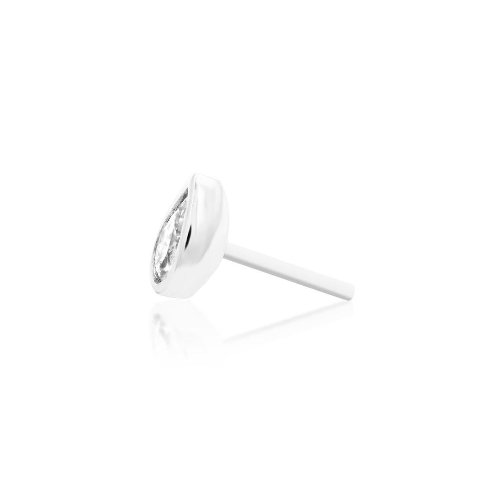 QUICK SHIP | 14K Gold 'Mary' Teardrop End & Titanium Threadless Labret Post by Junipirr Jewelry