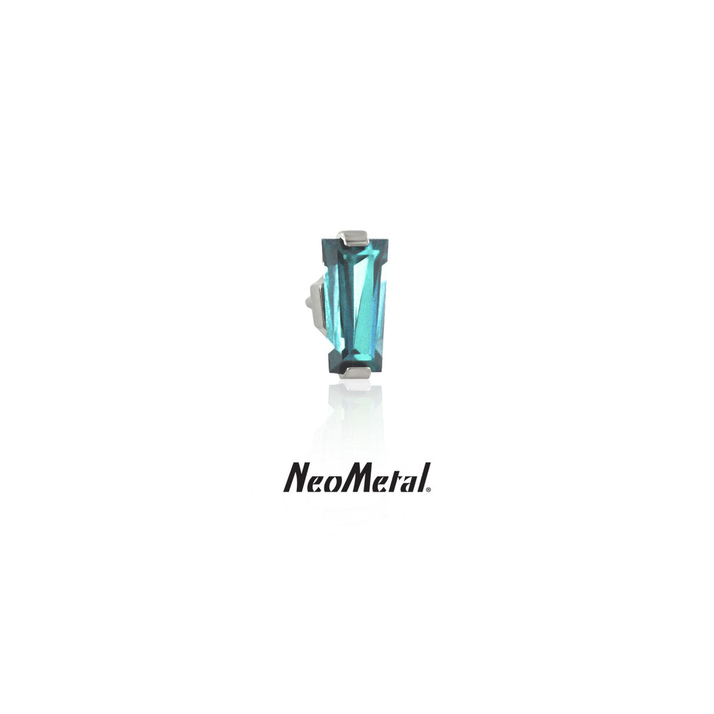 IN STOCK | Mint Green Tapered Baguette Threadless End | NeoMetal Jewelry