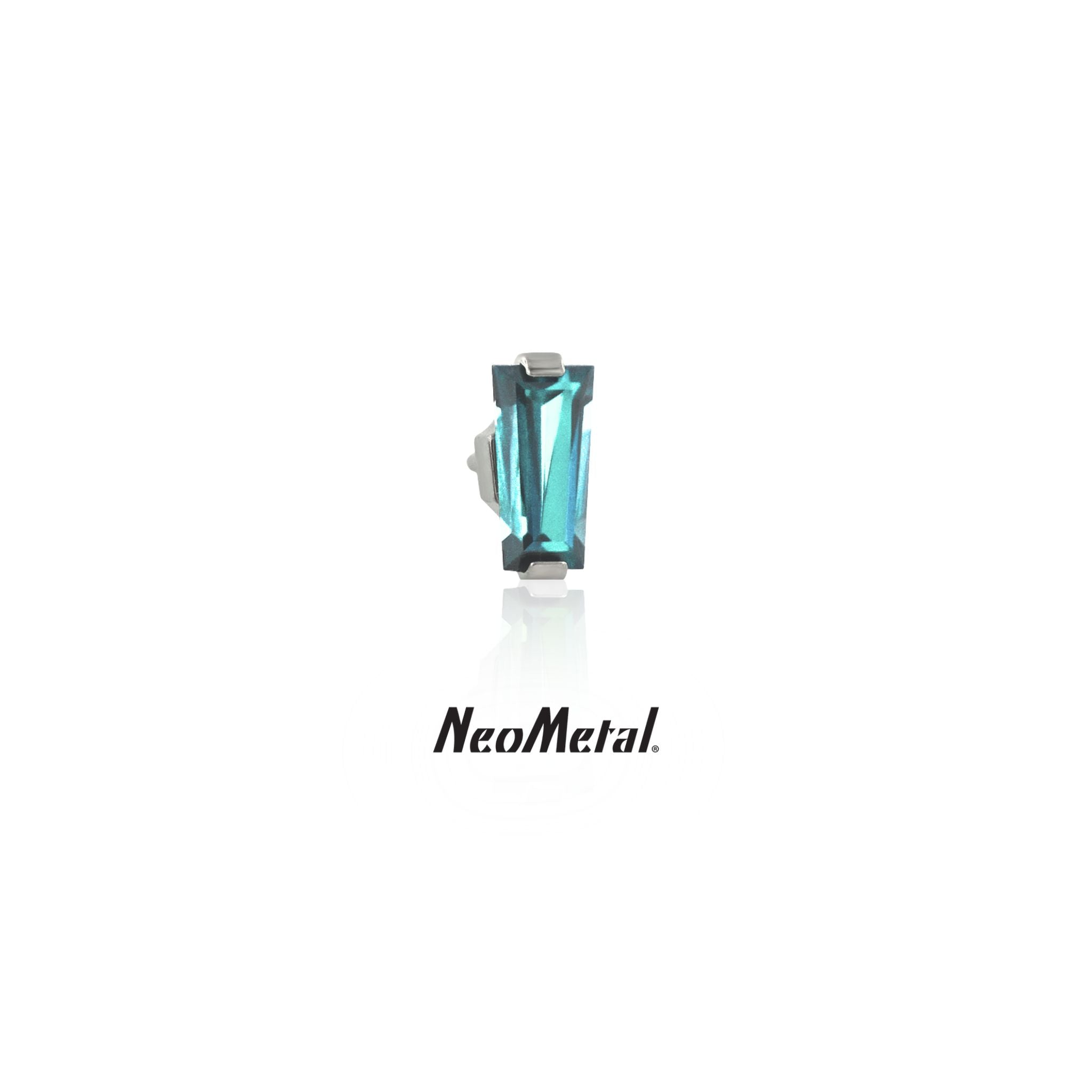 IN STOCK | Mint Green Tapered Baguette Threadless End | NeoMetal Jewelry