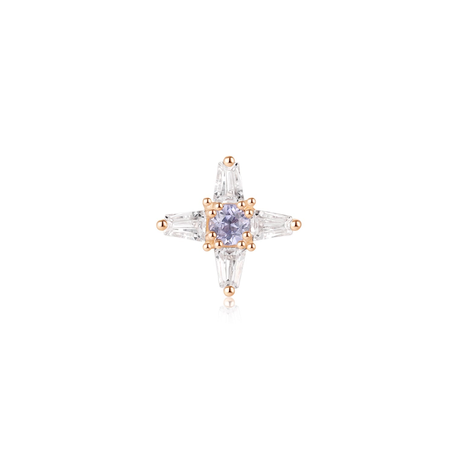 Parallax - Tanzanite & Cubic Zirconia Threadless End | Ember Jewelry