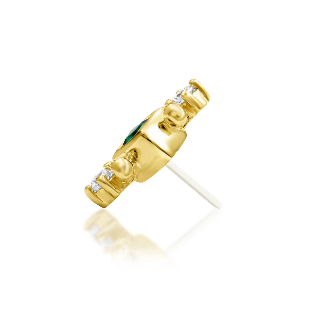 Kadir - Emerald Green Threadless End | Junipurr Jewelry