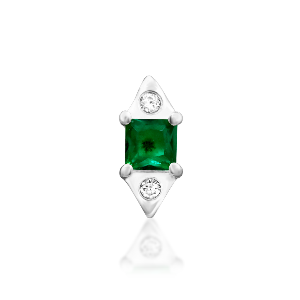 Sylvian - Emerald Green Threadless End | Junipurr Jewelry