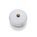 IN STOCK | Titanium Threadless Labret - "Fiery Black" Cabochon Cut Cubic Opal in 5mm by Junipurr Jewelry