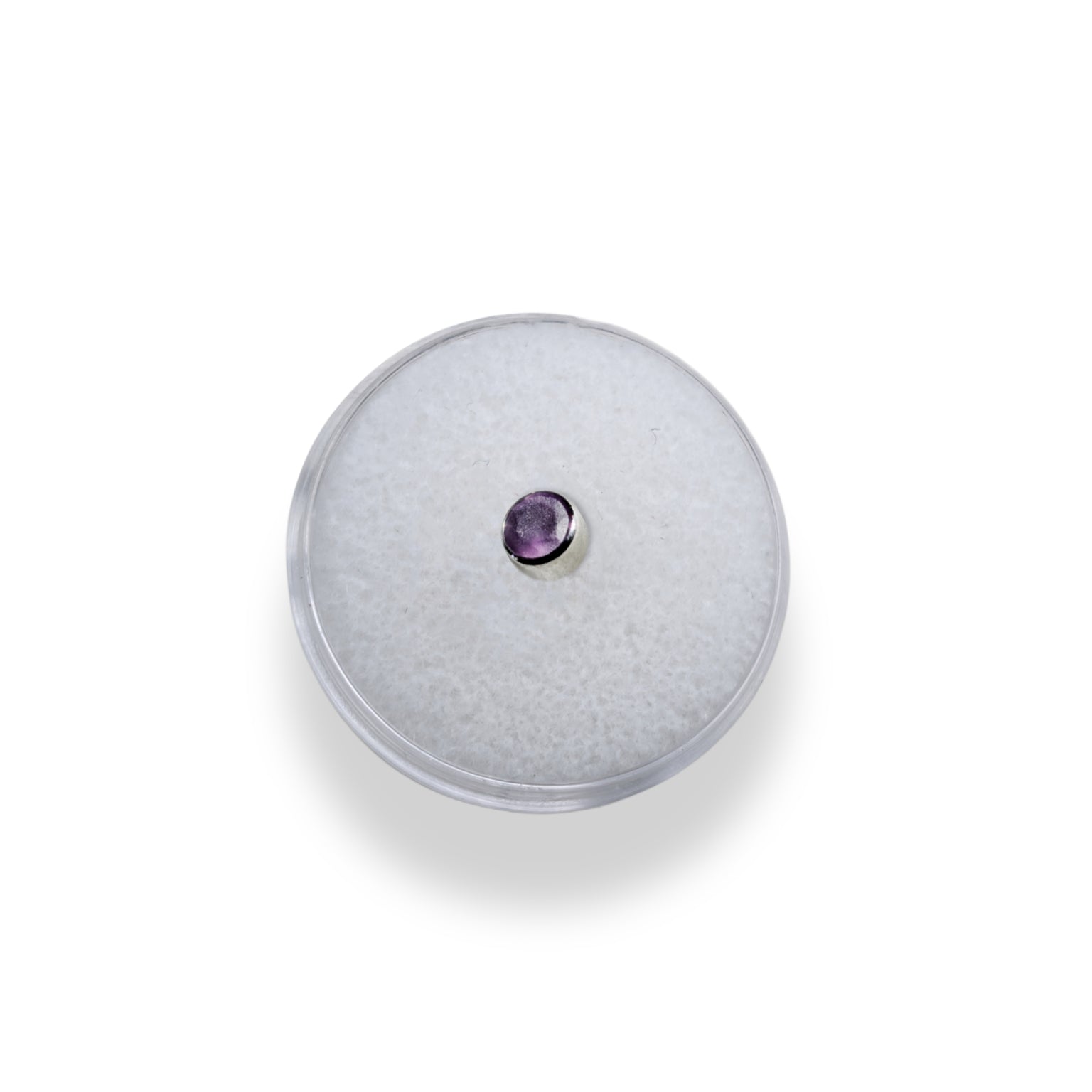 IN STOCK | Titanium Threadless Earring - Sandblasted Amethyst Brilliant Cut Cubic Zirconia 3mm by Anatometal Jewelry
