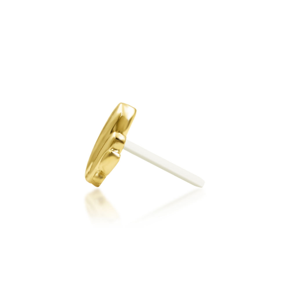 QUICK SHIP | 14K Gold 'Flourish' End & Titanium Threadless Labret Post by Junipirr Jewelry