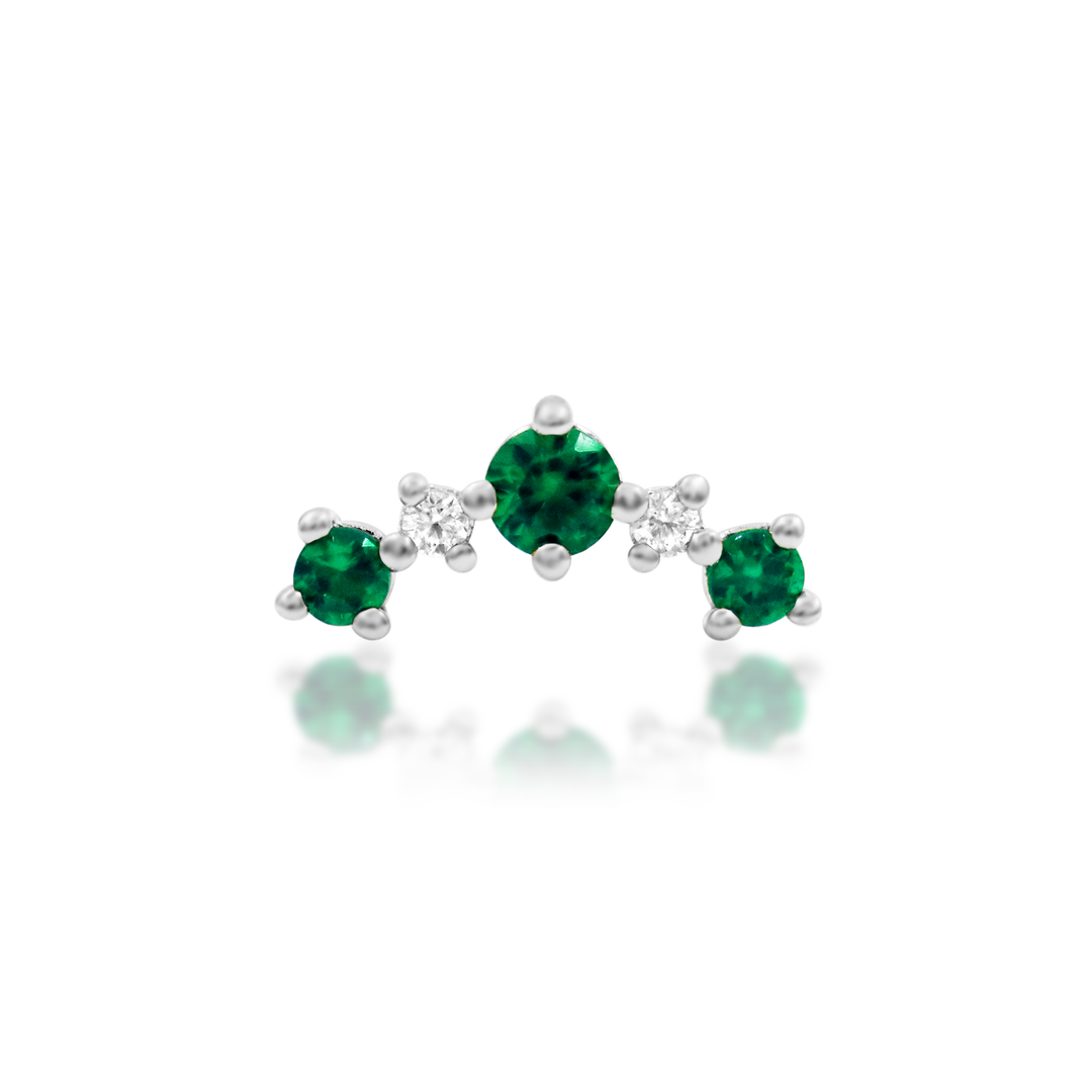 Deaver - Emerald Green Threadless End | Junipurr Jewelry