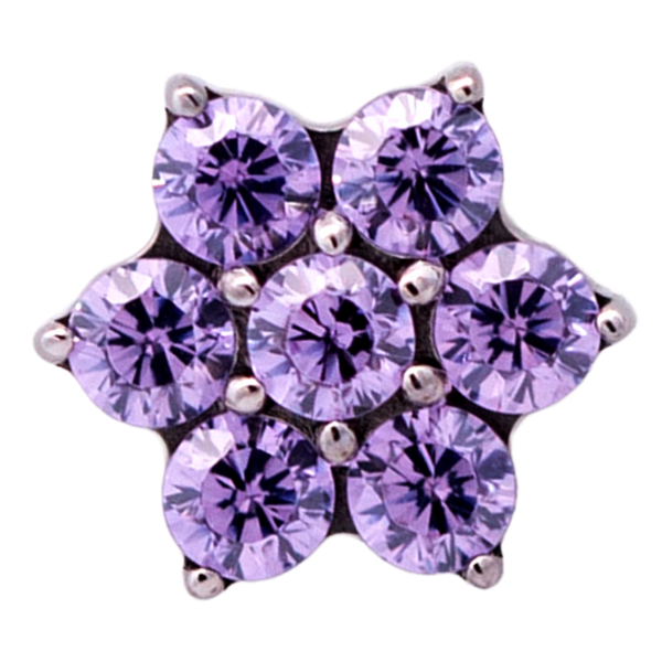 Titanium 6 Gem Flower | Junipurr Jewelry