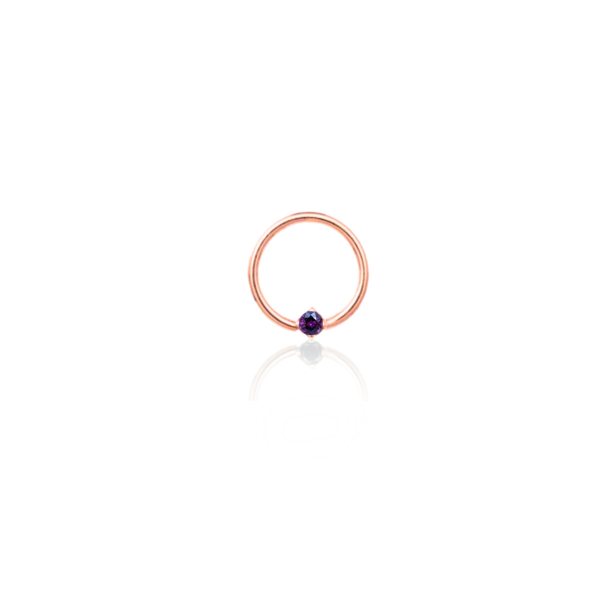 IN STOCK | BVLA | Solid Rose Gold & AA Amethyst Prong Ring