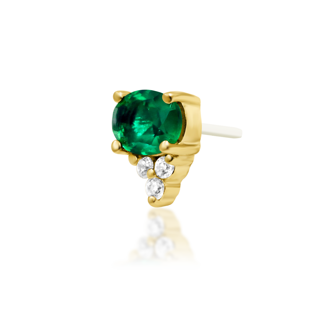 Fahey - Emerald Green Threadless End | Junipurr Jewelry