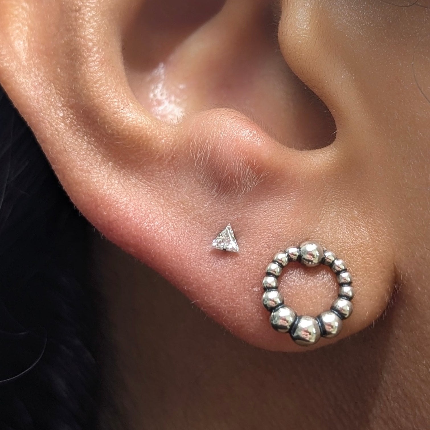 IN STOCK | Triangle Cut Cubic Zirconia Threadless End | Canasteel