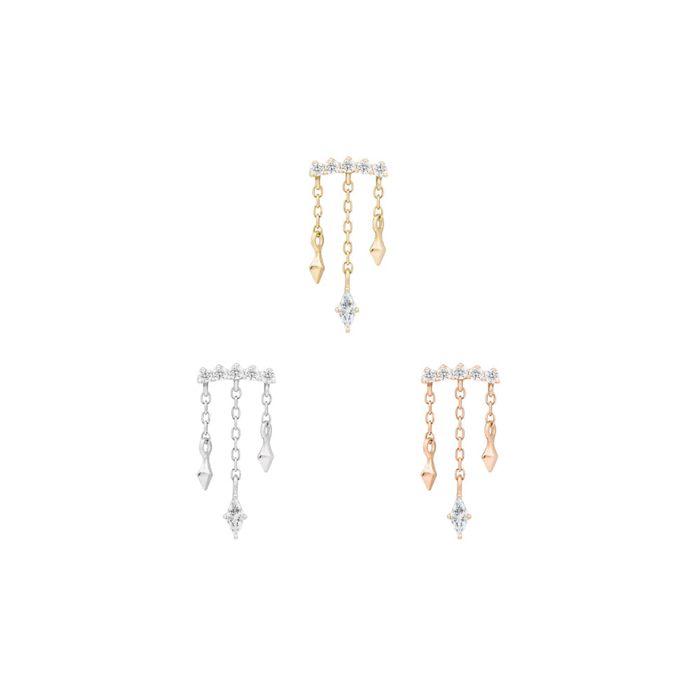 "Forward Motion"  - Threadless Gold Dangle End by Buddha Jewelry Organics