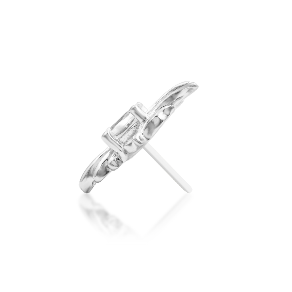 Oasis | 14K Solid Gold 'Wave' End & Titanium Threadless Labret Post by Junipurr Jewelry