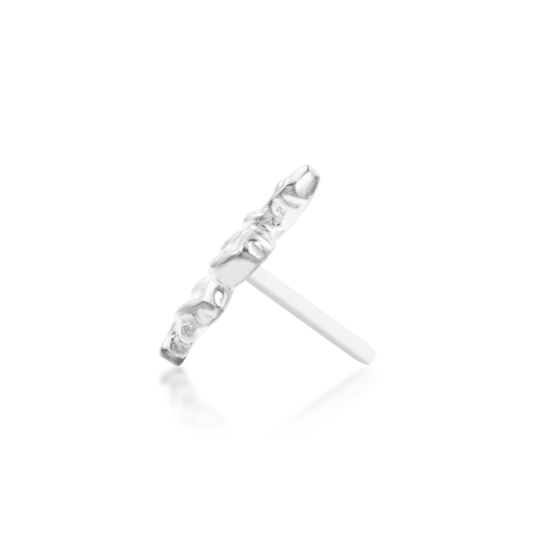 QUICK SHIP | 14K Hammered Snake End & Titanium Threadless Labret Post by Junipirr Jewelry