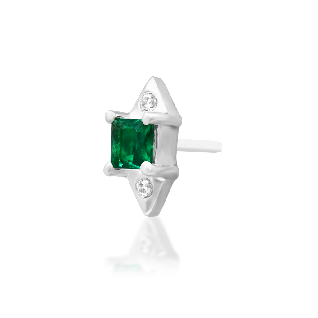 Sylvian - Emerald Green Threadless End | Junipurr Jewelry