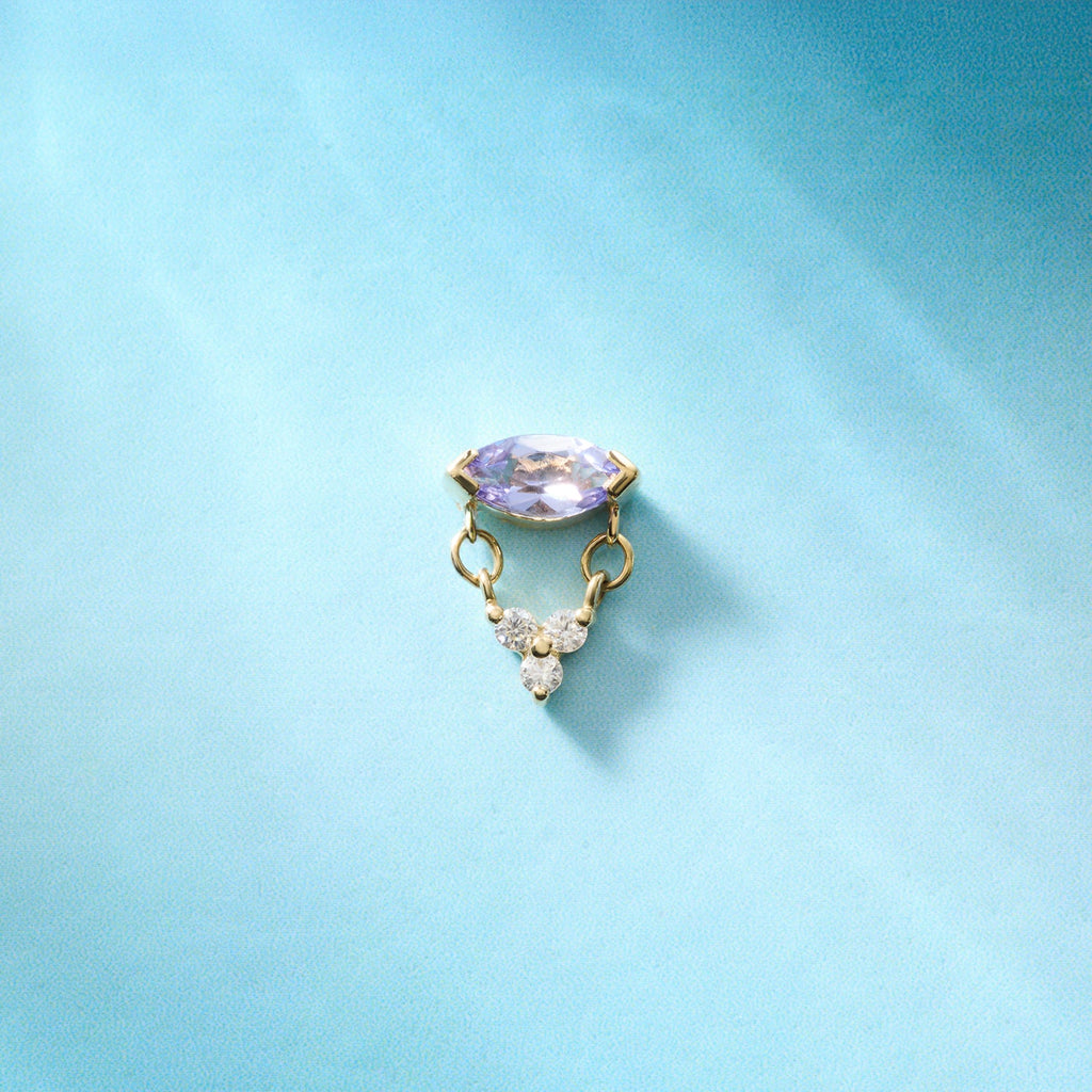 Nightfall - Tanzanite & Moissanite Threadless End | Ember Jewelry