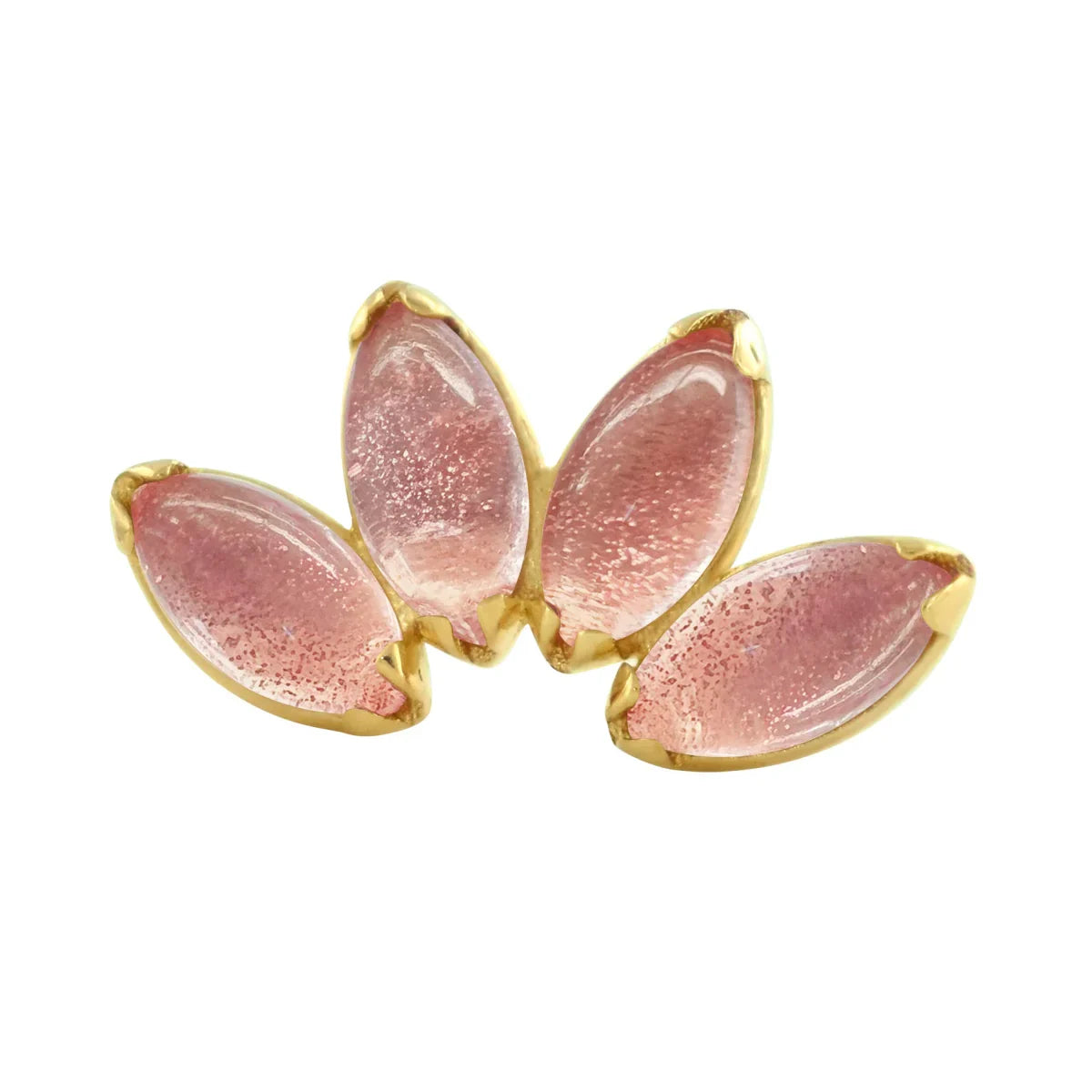 Limited Edition — 18K Solid Gold Sunstone Oregon Marquise 4-Gem Fan End by Anatometal Jewelry
