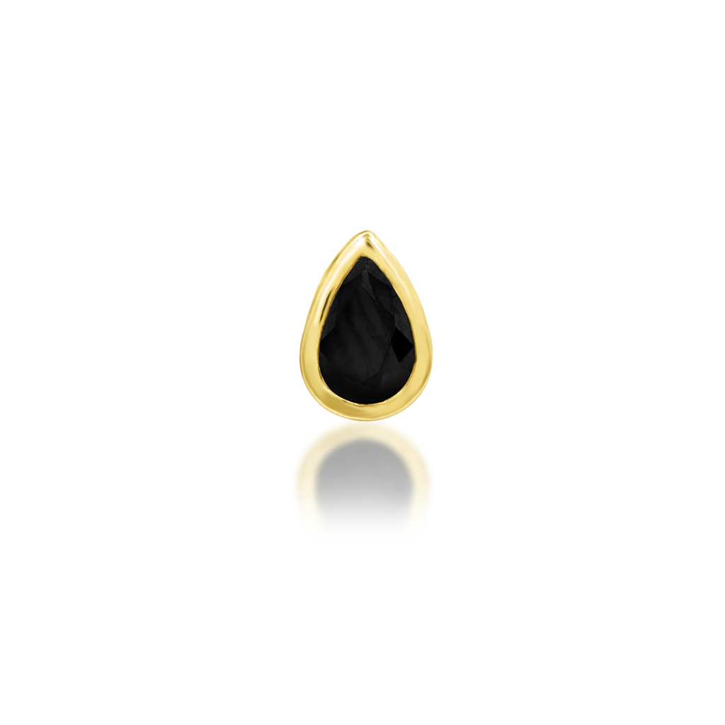 QUICK SHIP | 14K Gold 'Mary' Teardrop End & Titanium Threadless Labret Post by Junipirr Jewelry