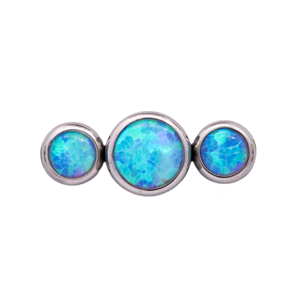 Titanium Threadless Triple Gem Cluster End by Junipurr Jewelry